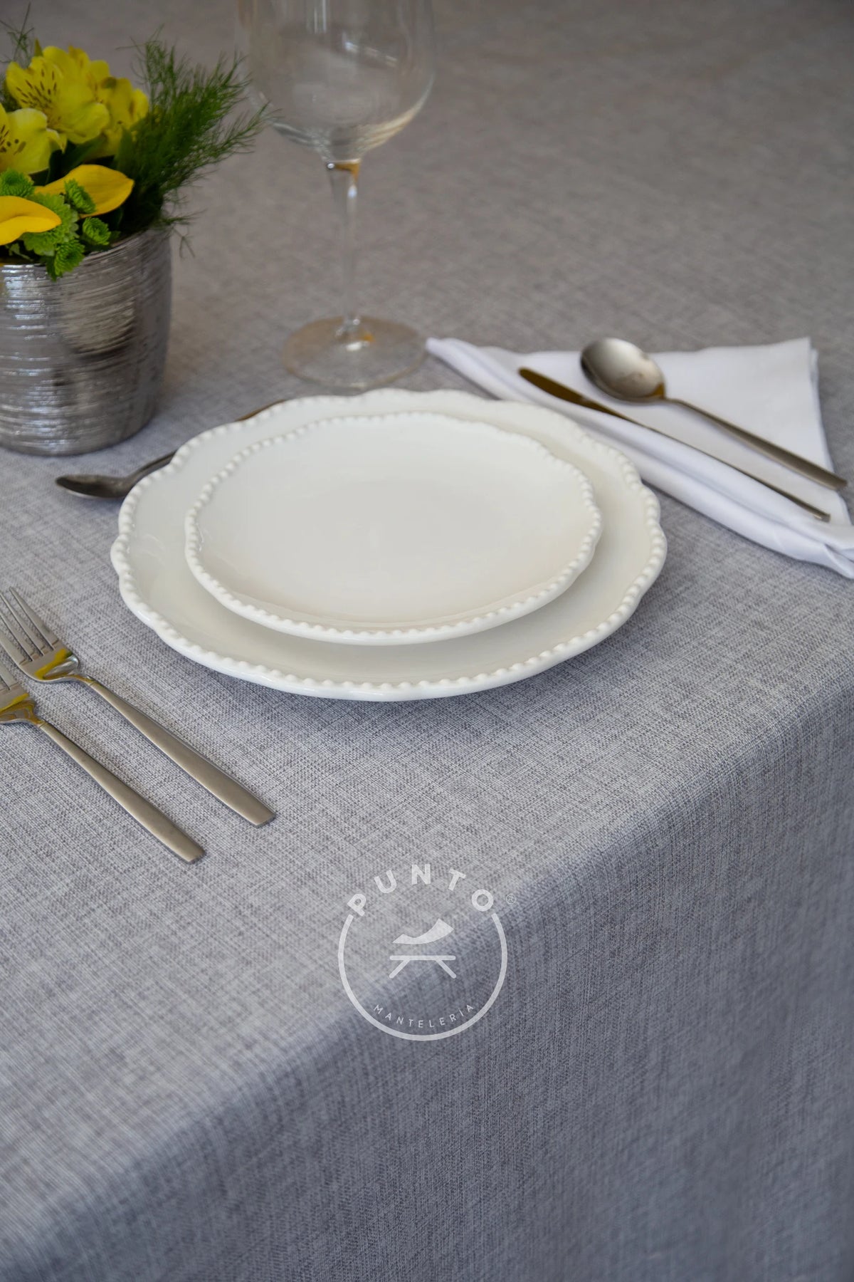 Lino Aparente Gris Plata