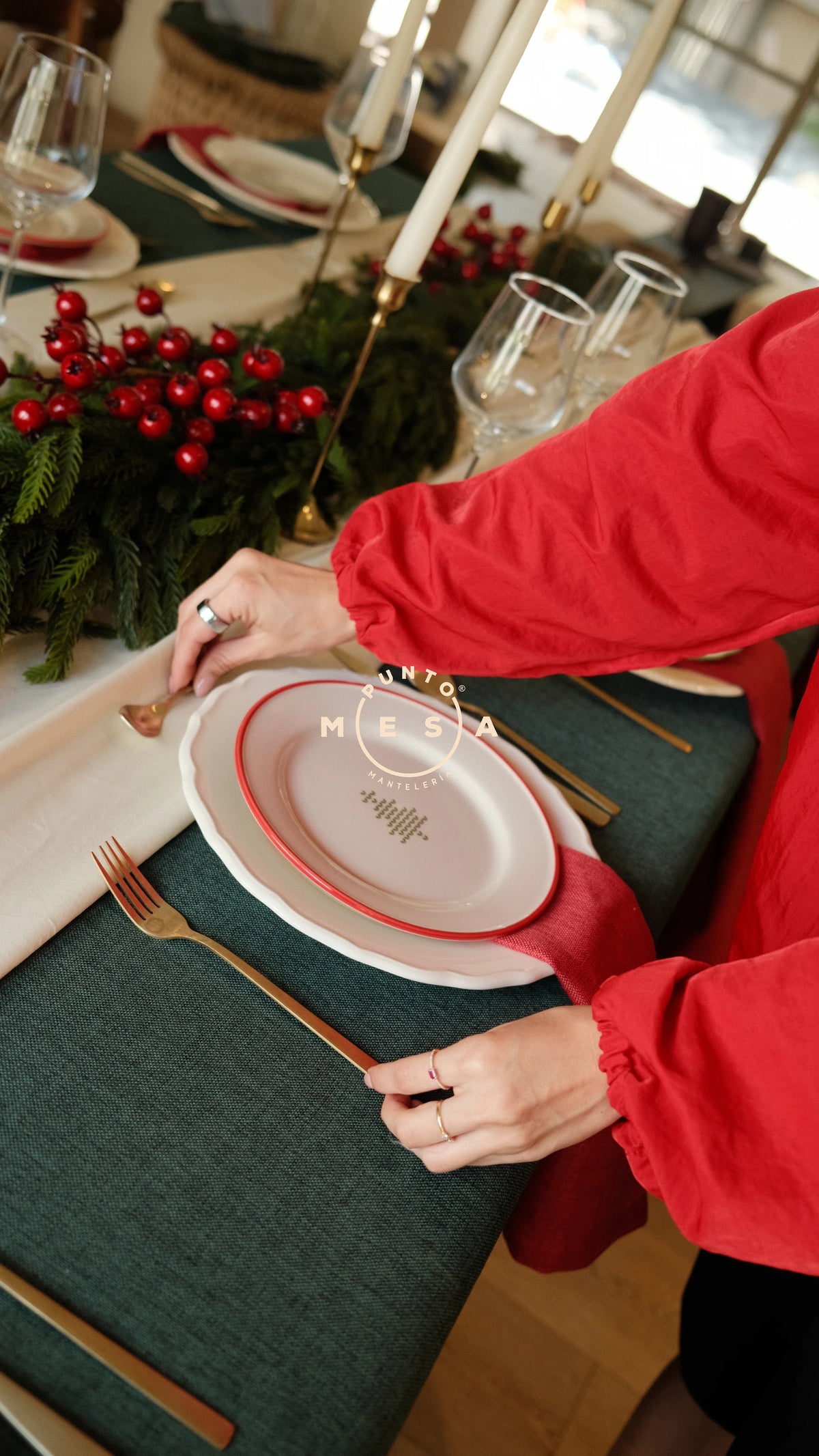 Lino Aparente Verde Navidad
